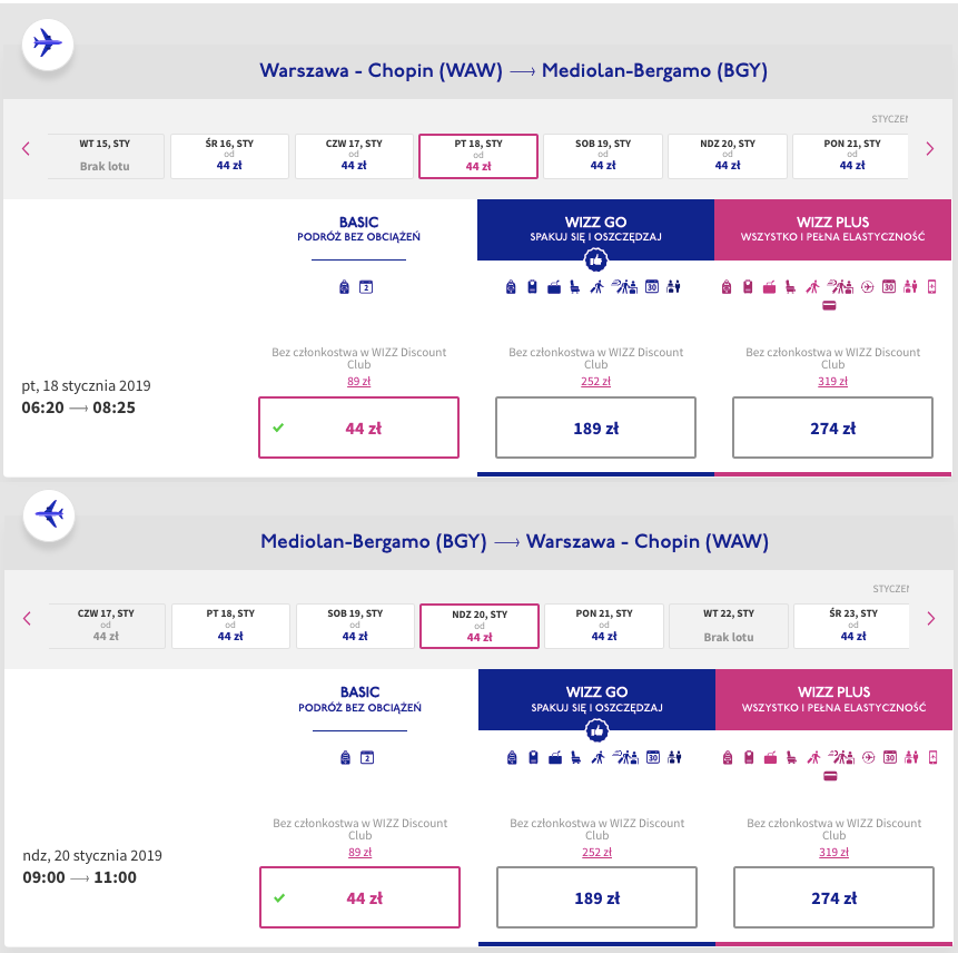 zarezerwuj loty do bergamo