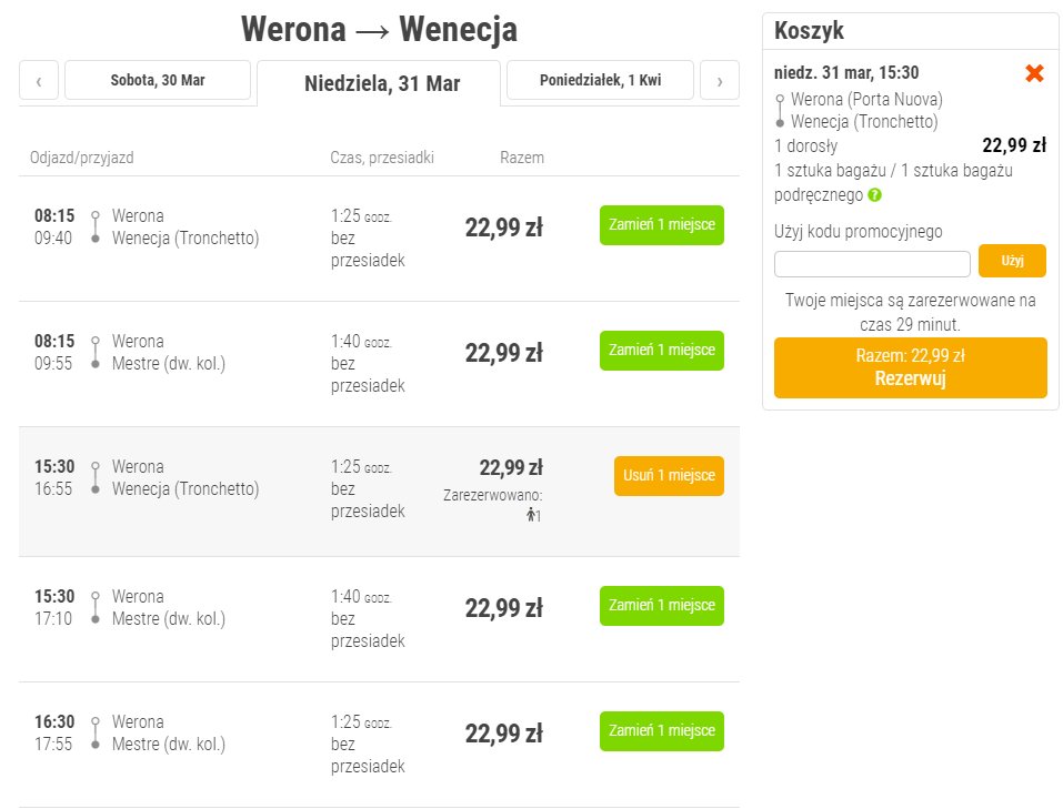 rezerwacja przejazdu