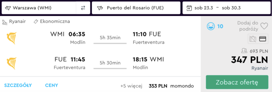 zarezerwuj loty na fuerte