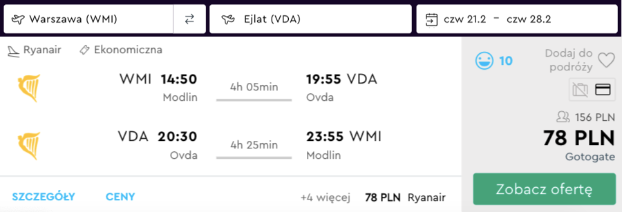 zarezerwuj loty do ejlatu