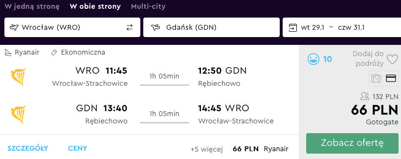 loty do gdańska