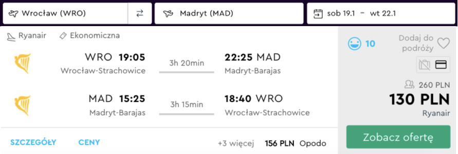 zarezerwuj loty do madrytu