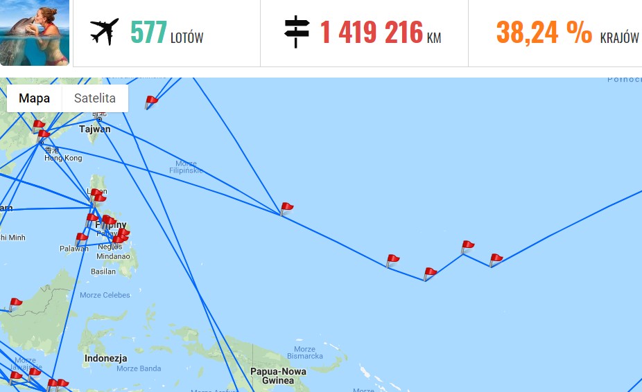 Mapa połączeń lotniczych