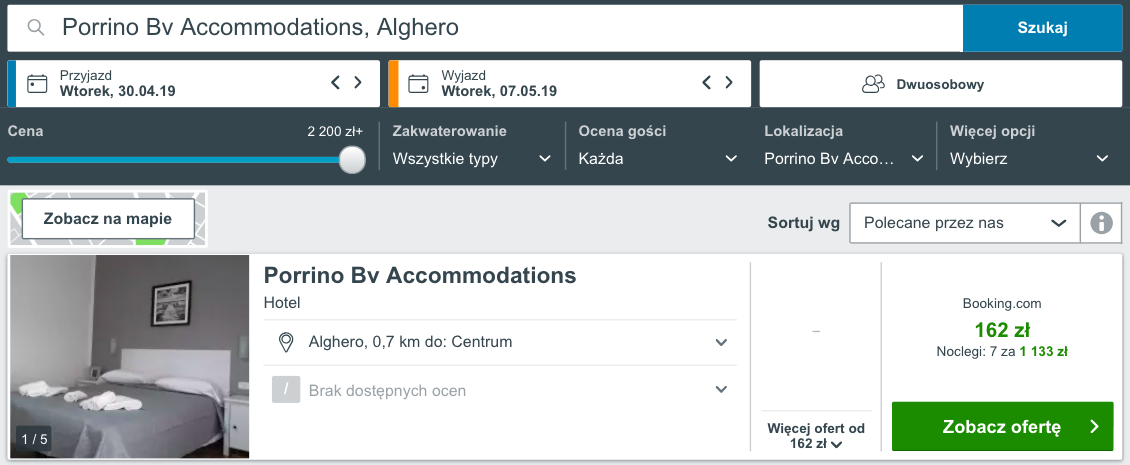 zarezerwuj hotel w alghero