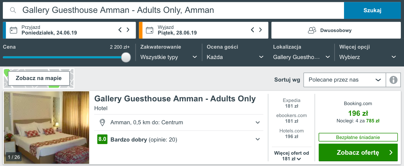 zarezerwuj hotel w ammanie