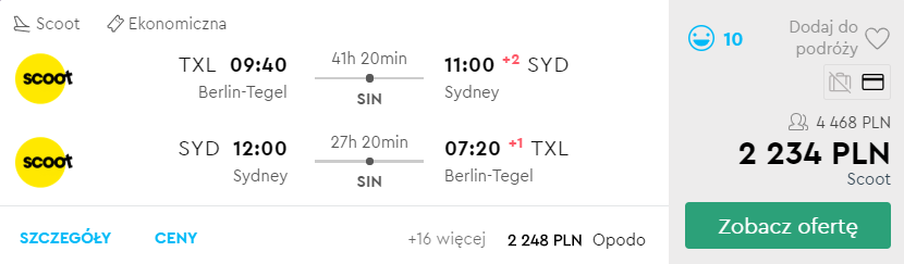 Loty do Sydney