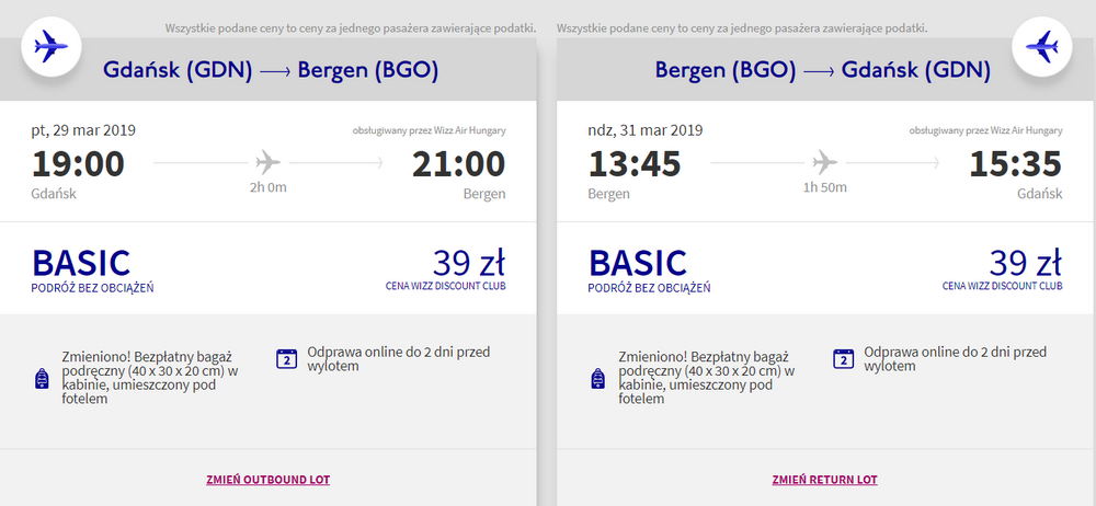 loty do bergen