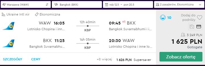 Bangkok loty