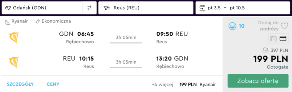 zarezerwuj loty do reus