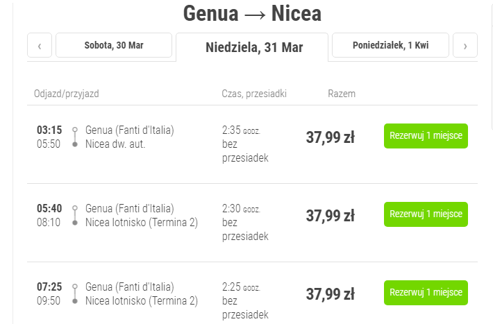 Rezerwacja przejazdów