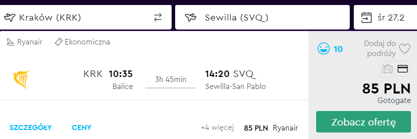 tanie loty do sewilli