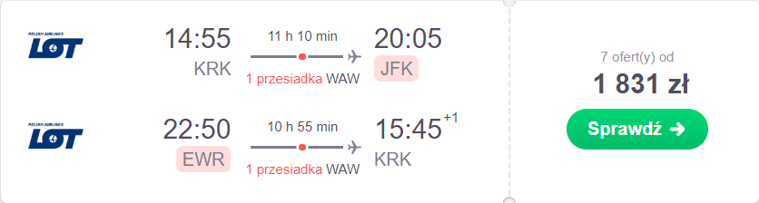 nowy jork z krakowa