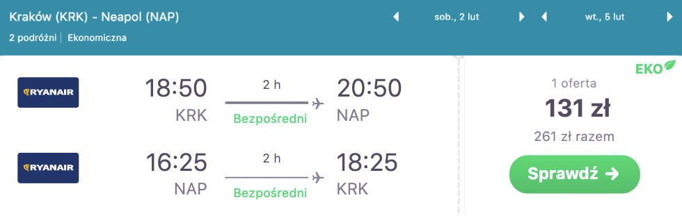 zarezerwuj loty do neapolu