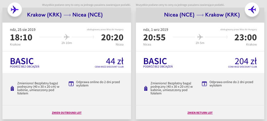 zarezerwuj loty do nicei