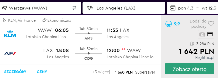 tanie loty do los angeles