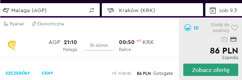 loty do krakowa