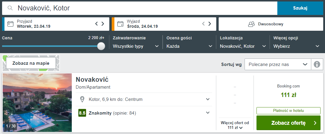 Czarnogóra noclegi