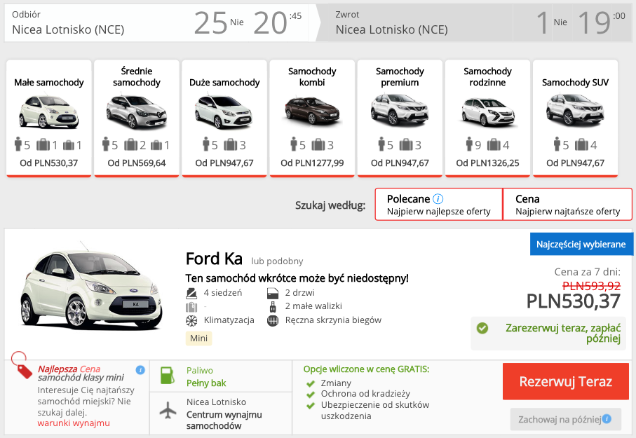 zarezerwuj auto w nicei