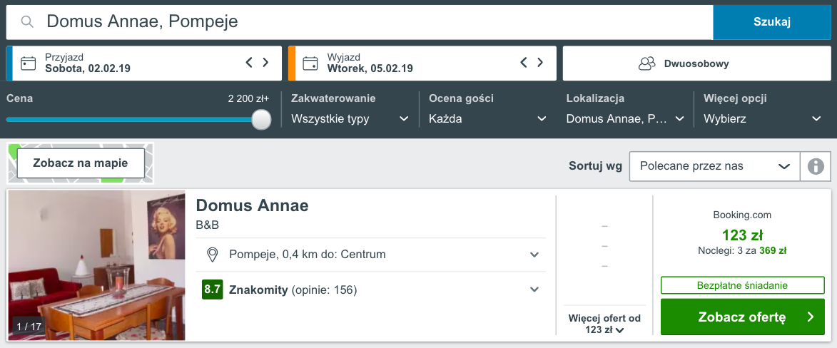 zarezerwuj hotelw pompejach