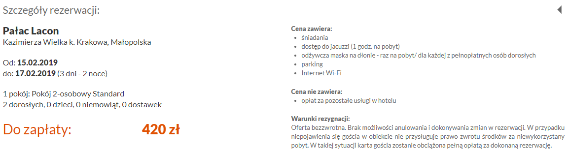 Rezerwacja pałacu