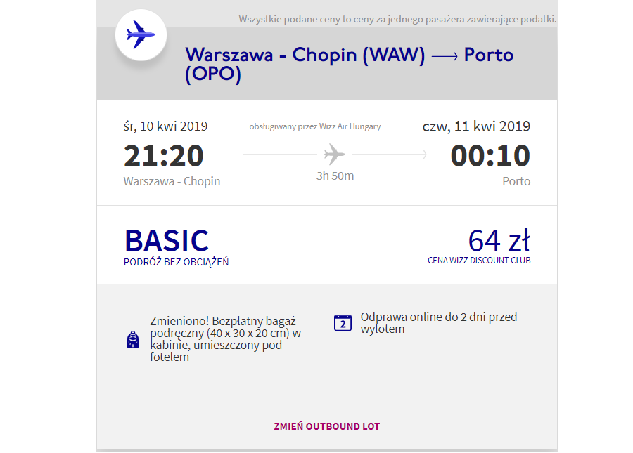 tanie loty do porto