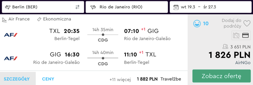 zarezerwuj loty do brazylii