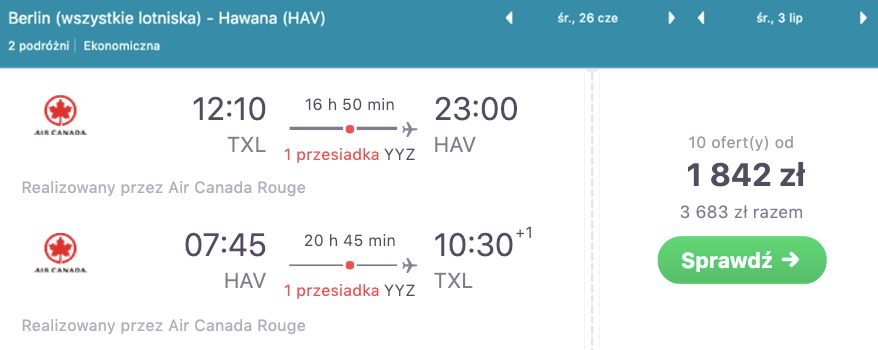zarezerwuj loty do hawany