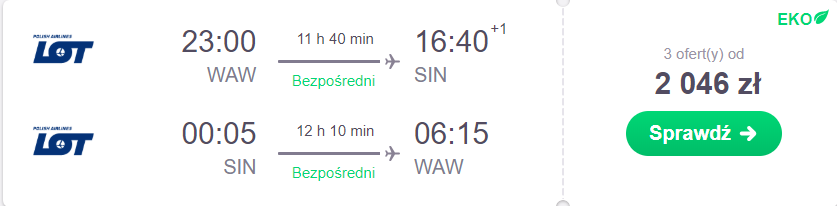 singapur z warszawy