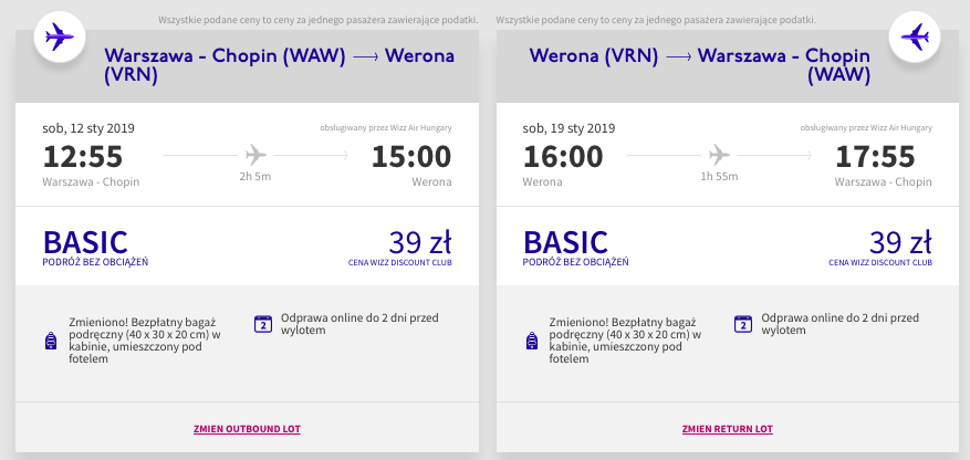 zarezerwuj loty do werony