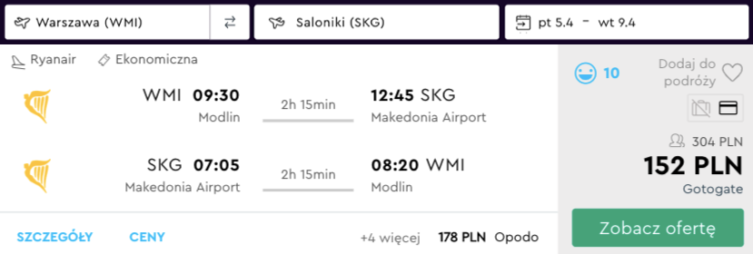 zarezerwuj loty do salonik
