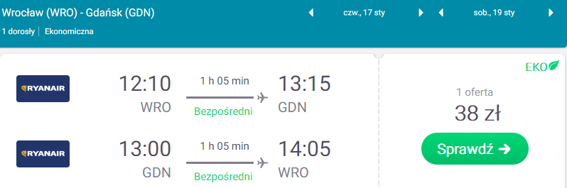 rezerwacje lotów do gdańska