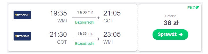Goteborg loty