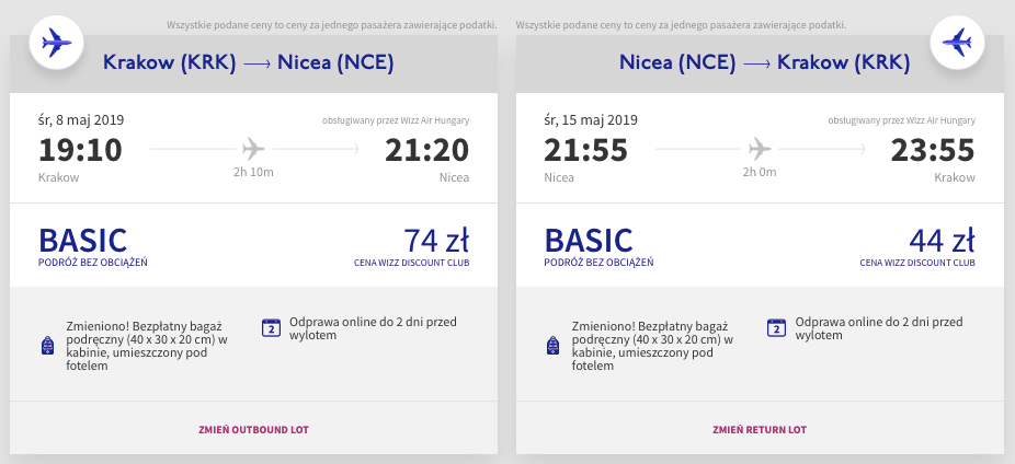 nicea loty