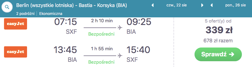 loty korsyka