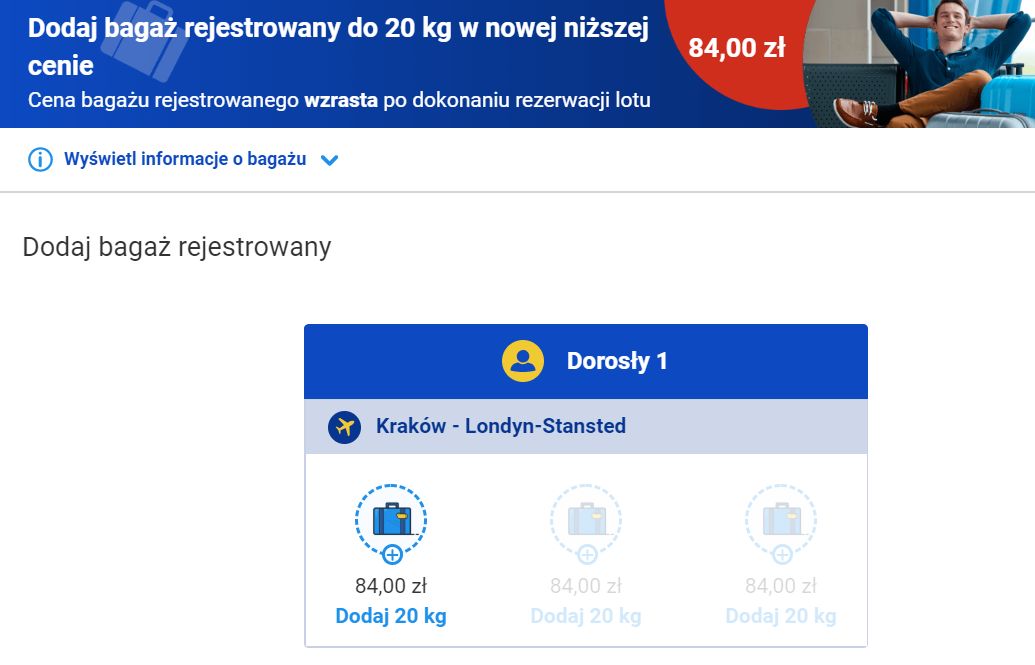 Bagaż w Ryanair
