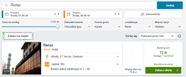 Rezerwacja obiektu