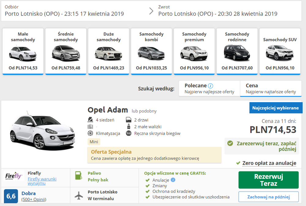 auto porto wypożyczenie