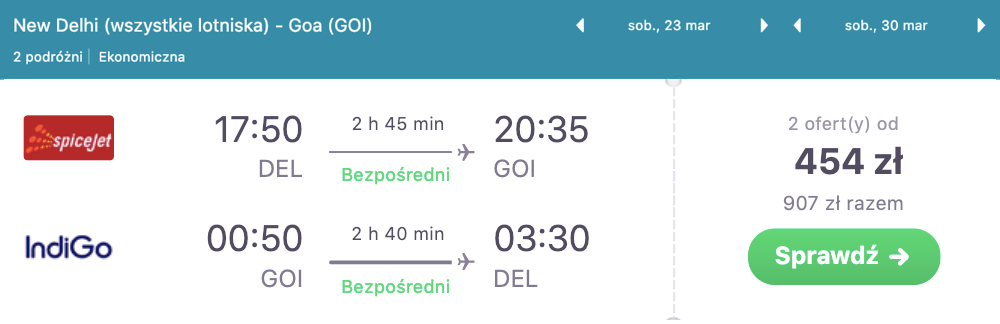 zarezerwuj loty do goa