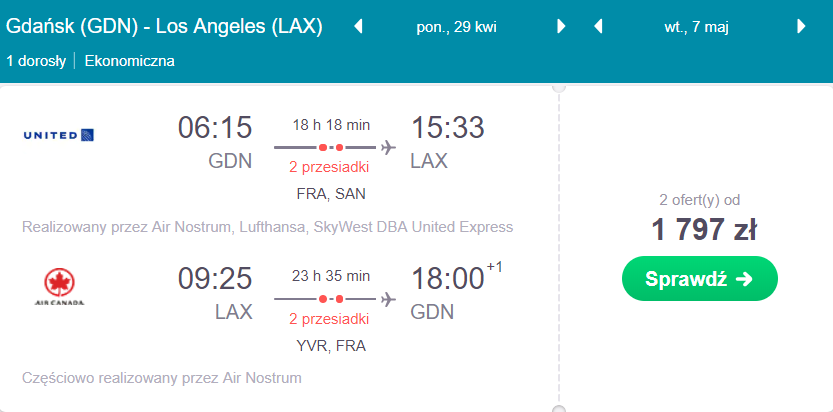 los angeles z gdańska
