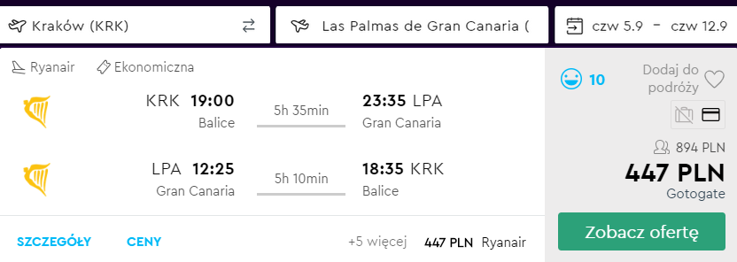 gran canaria loty tanie