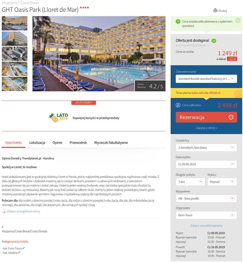 zarezerwuj wczasy w hiszpanii