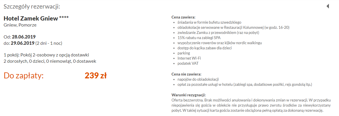 Potwierdzenie rezerwacji