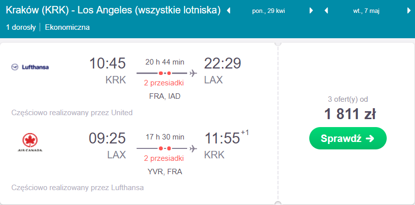 Los Angeles na majówkę z Krakowa
