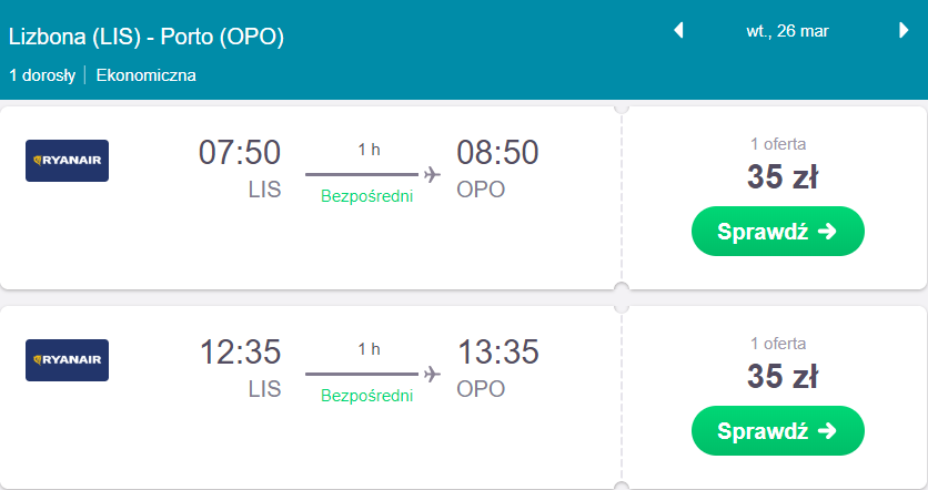 portugalia loty krajowe