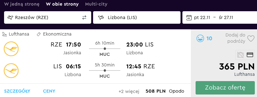 lizbona z rzeszowa