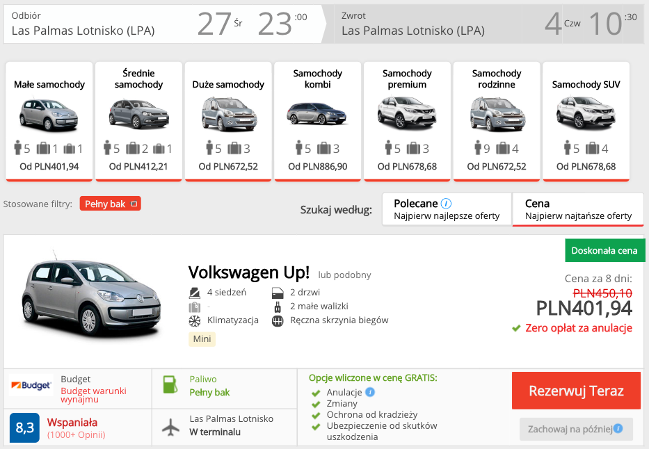 zarezerwuj auto