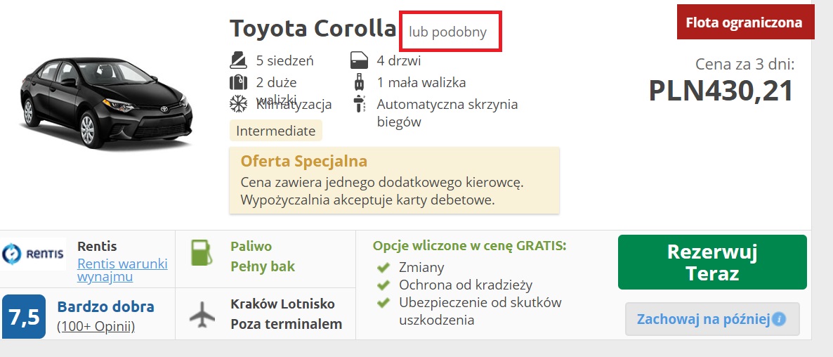 wypożyczenie auta