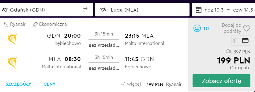 loty na maltę
