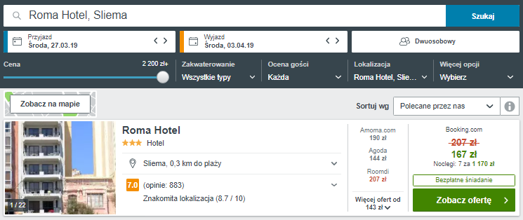 Rezerwacja hotelu