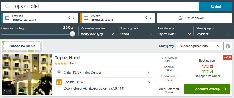 Rezerwacja obiektu